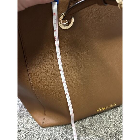Michael Kors MK Walsh Camel Brown Saffiano Leather Tote Large Shoulder Bag Used - Picture 7 of 14